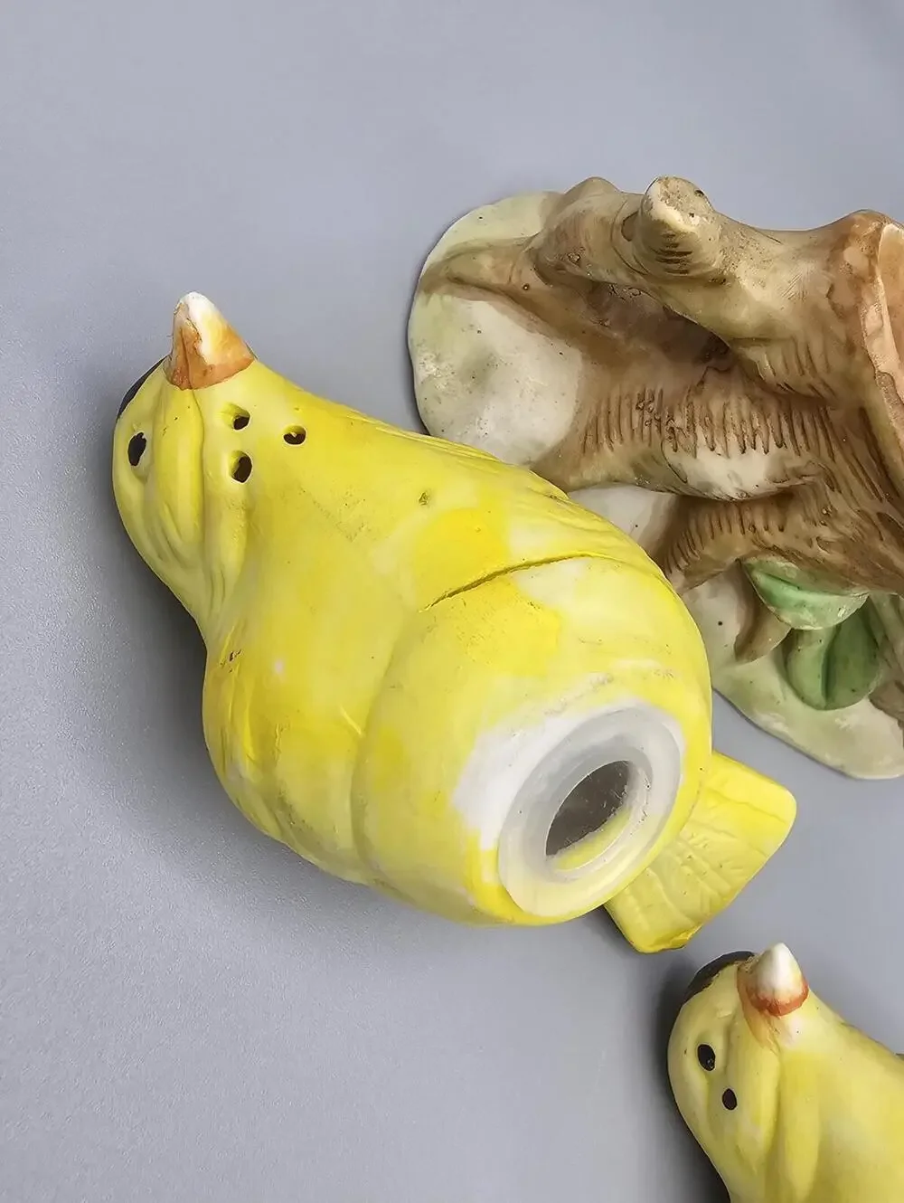 Vintage Ceramic Yellow Bird Salt and Pepper Shakers Set